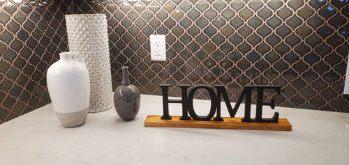 Black wooden HOME sign for farmhouse décor