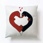 Heart-shaped dachshund cushion cover with two dachshunds forming a heart