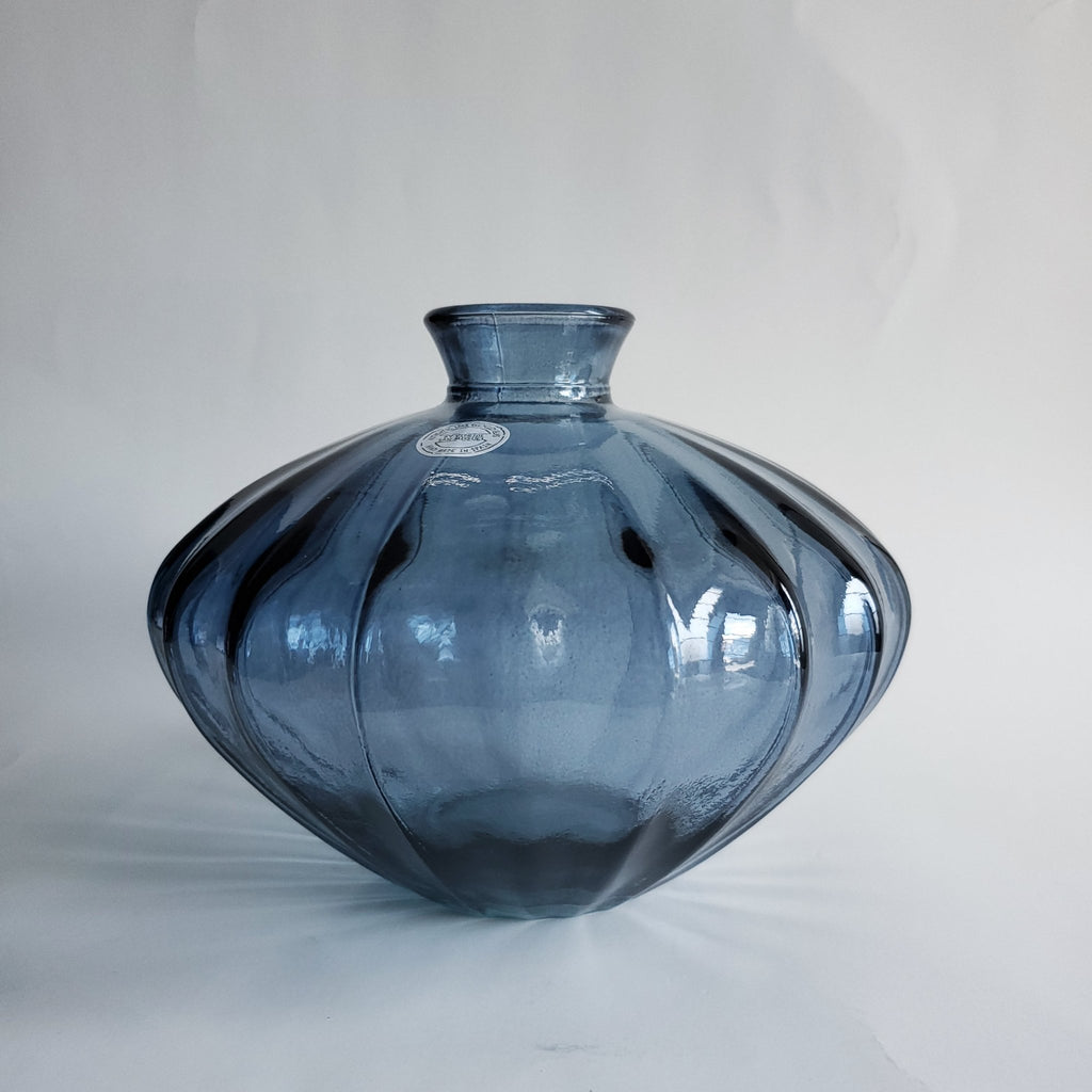 Blue Recycled Glass Vase 