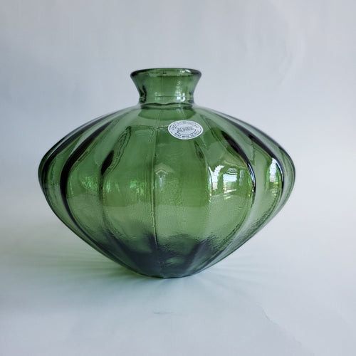 Green Recycled Glass Vase made in Spain