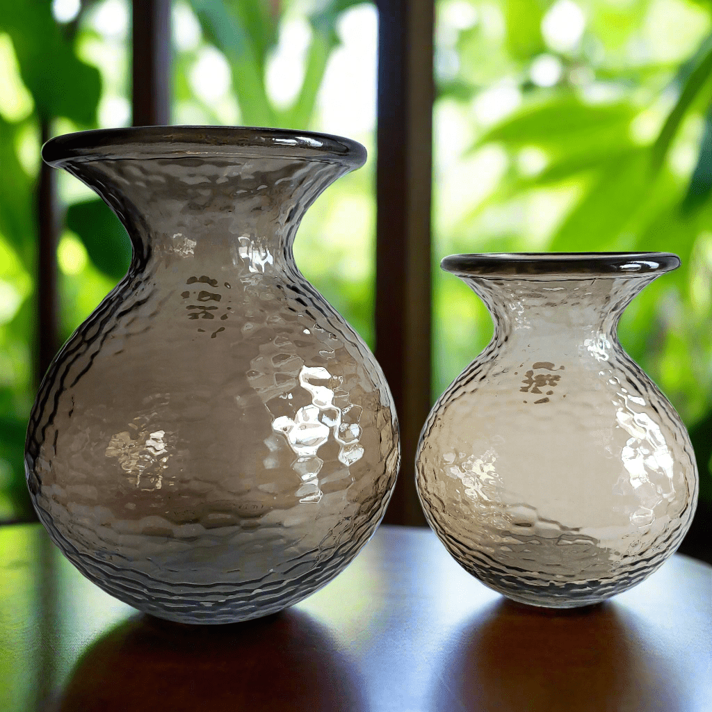 Amber Recycled Glass Vase made from 100% recycled glass