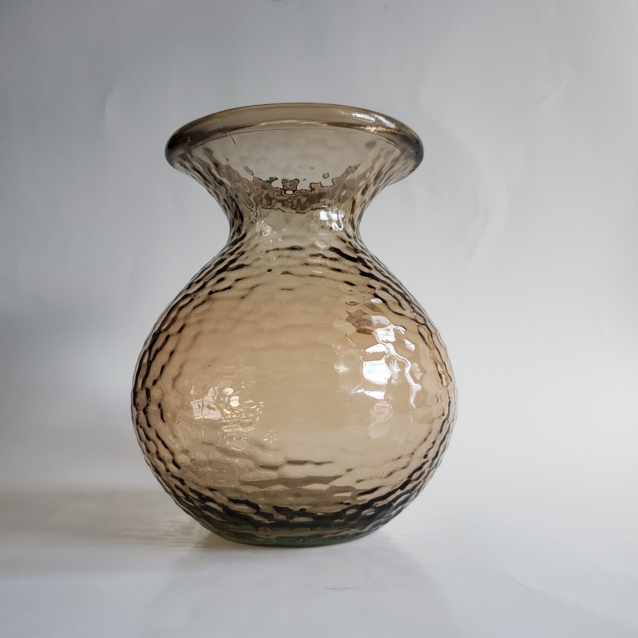 Sustainable Amber Recycled Glass Vase for home decor