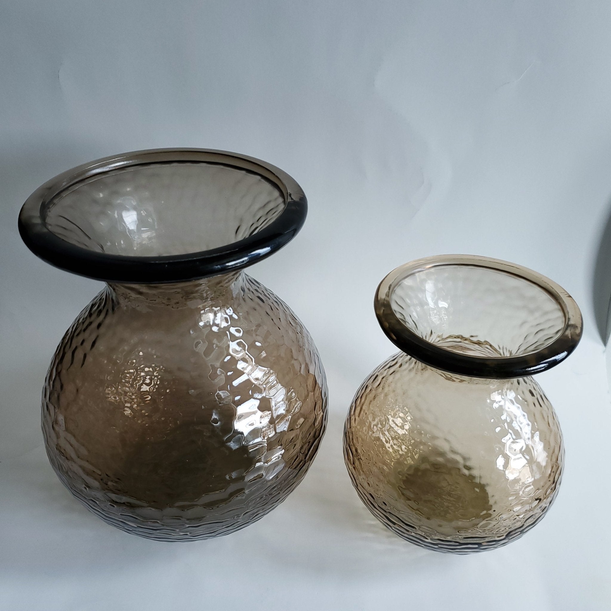 Decorative Amber Recycled Glass Vase for floral arrangements