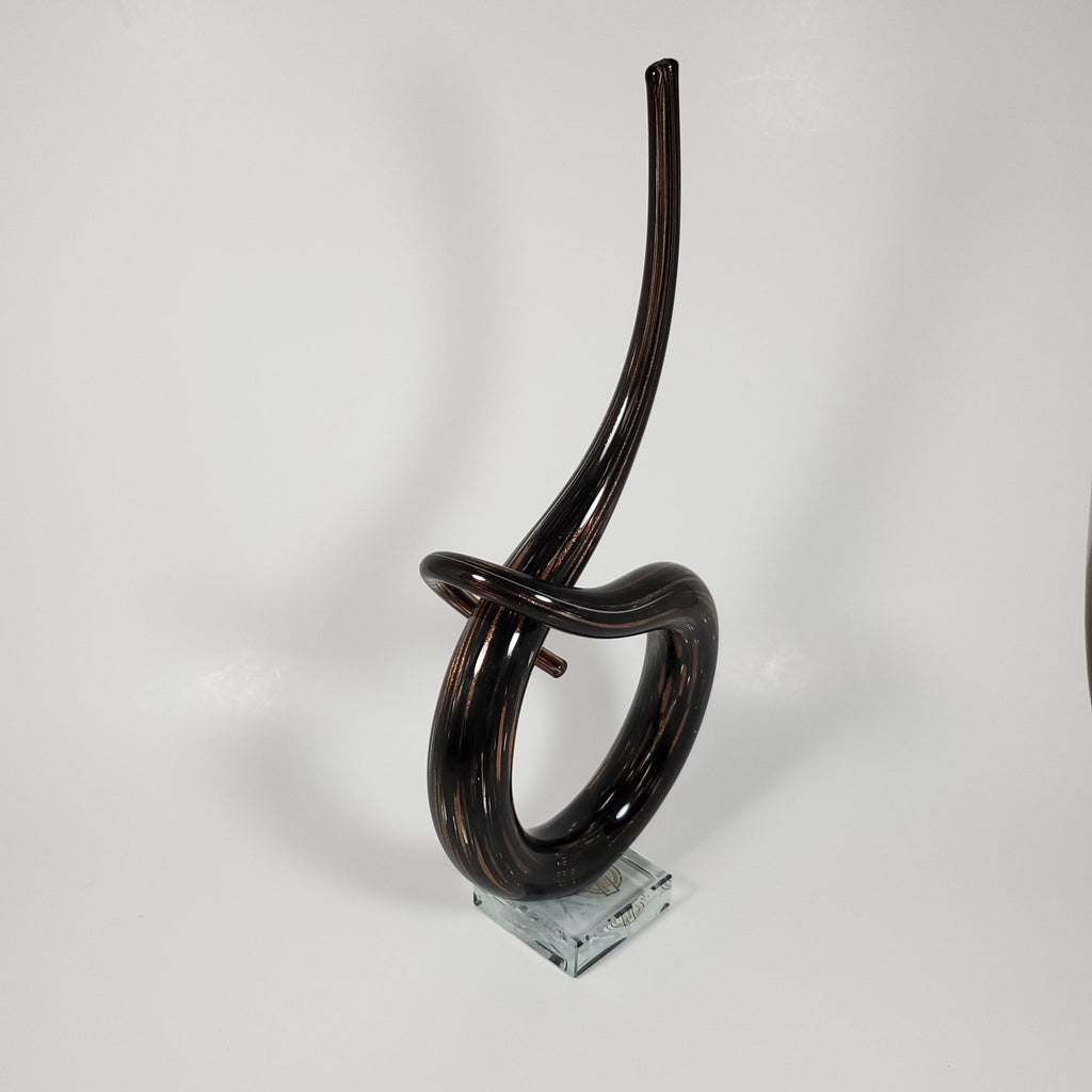 Brown and black accent piece side view