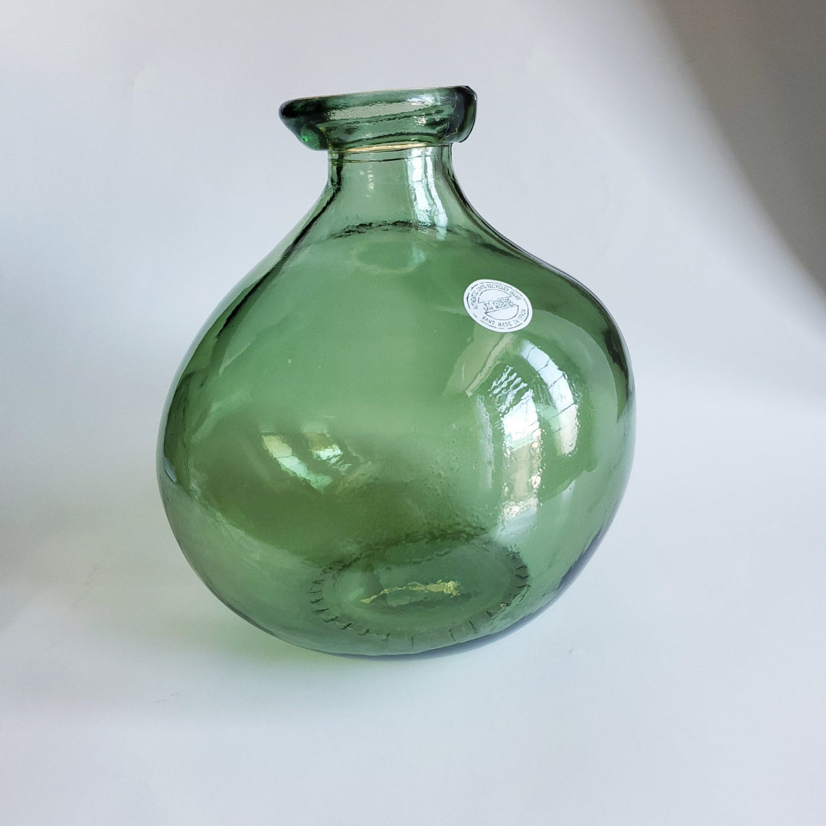 Navy Blue, Amber and Green Recycled Glass Vase 