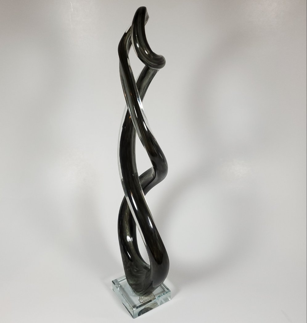 Twisted glass decorative sculpture for modern home décor side view