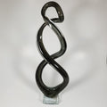Twisted glass decorative sculpture for modern home décor front view