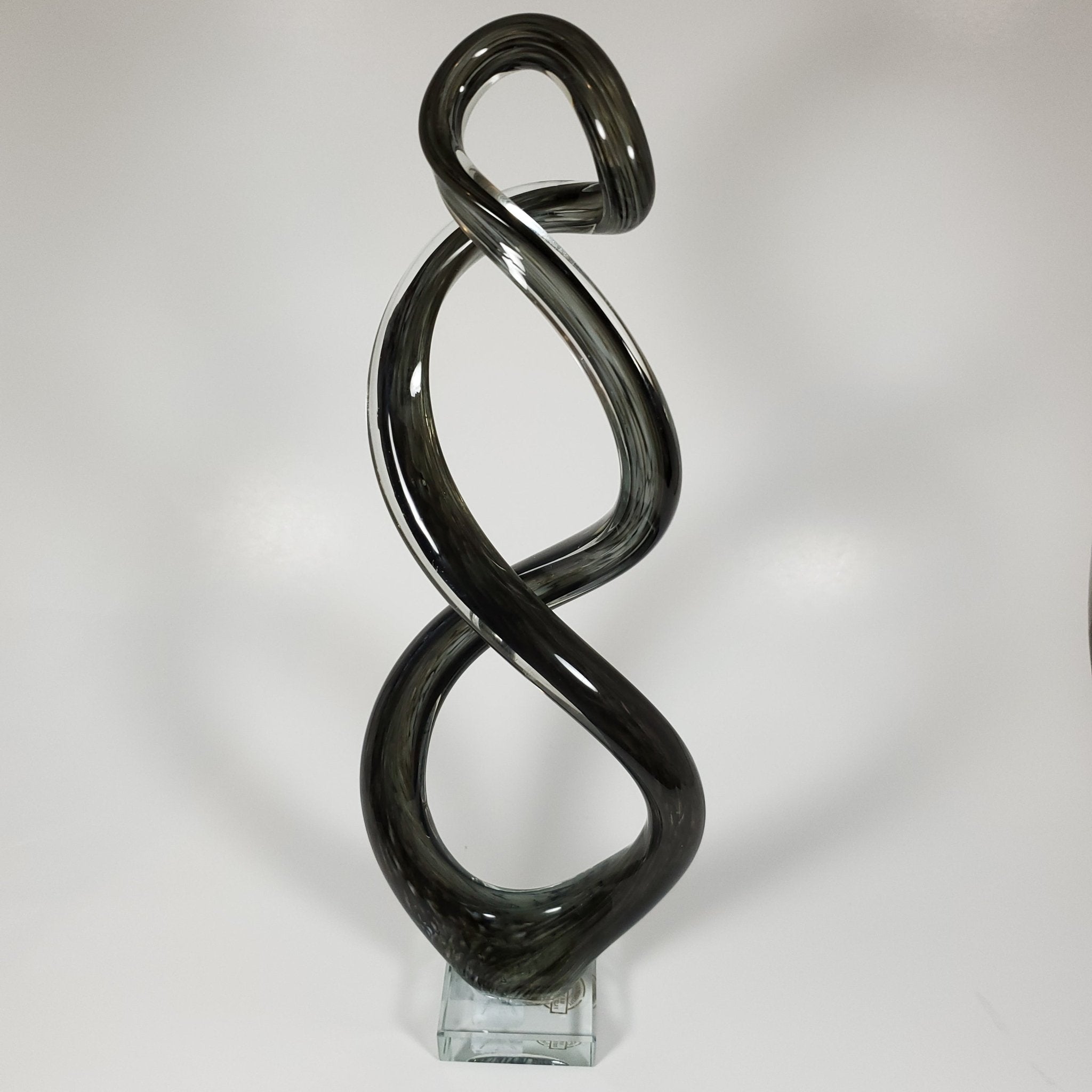 Twisted glass decorative sculpture for modern home décor front view