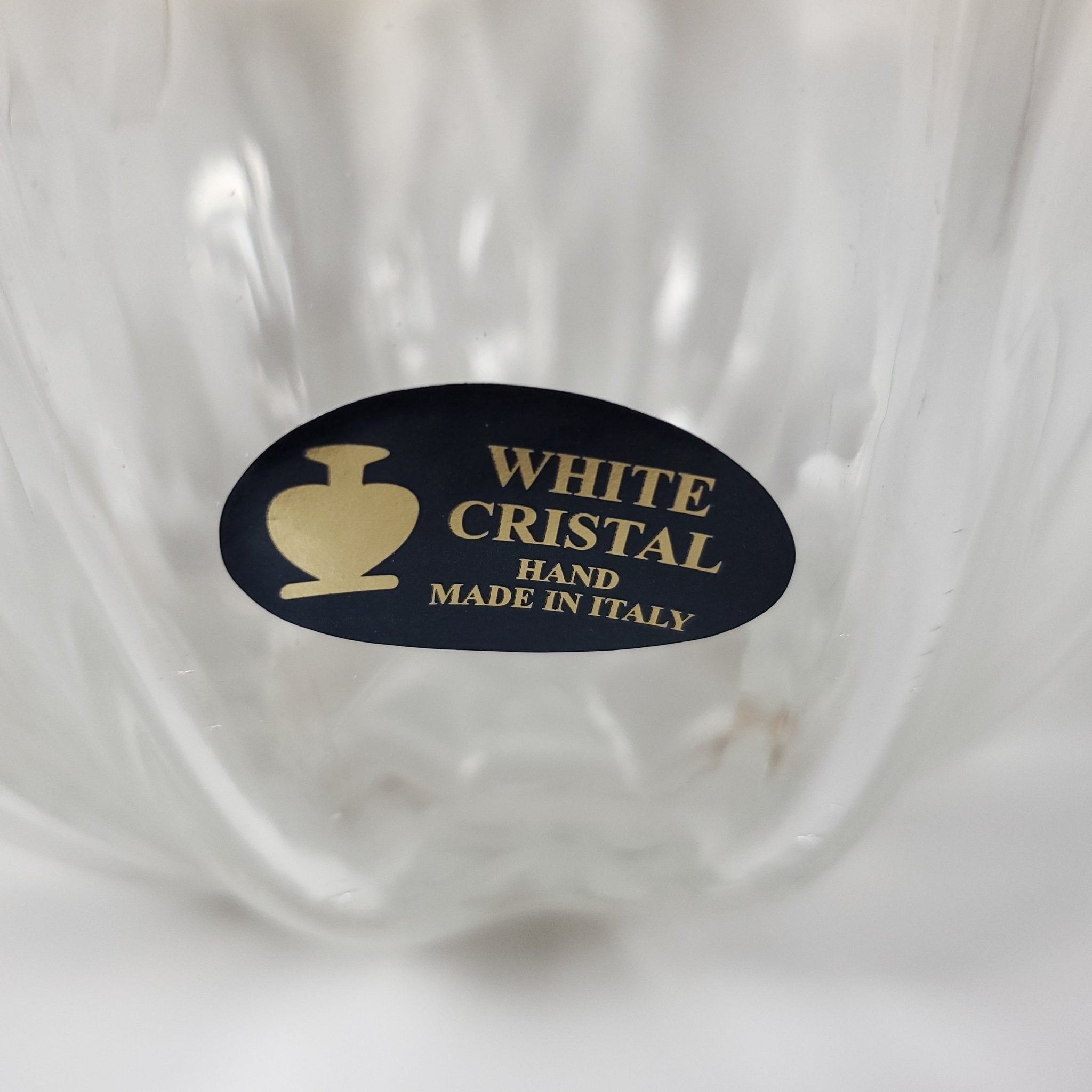 White crystal Vase showcasing country of origin